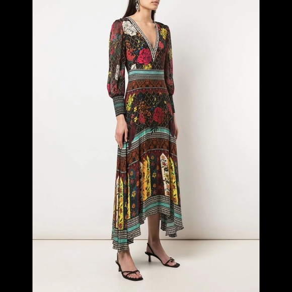 Alice + Olivia Dresses & Skirts - Alice & Olivia pouf long sleeve bohemian midi dres